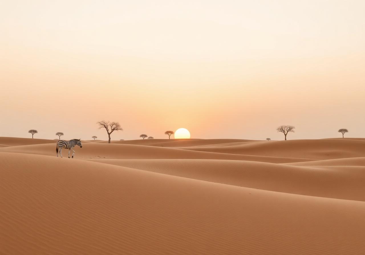 African horizon at dawn